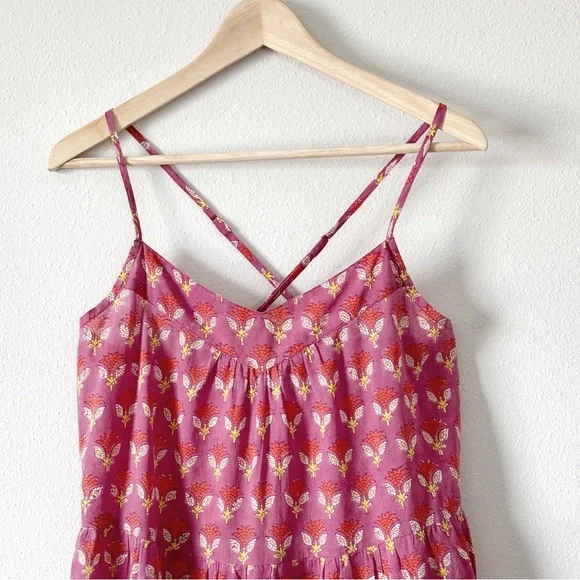 NEW J.CREW x SZ Blockprints Tiered Midi Beach Coverup Dress Size S - Picture 2 of 4